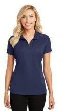 Port Authority® Ladies Pinpoint Mesh Zip Polo